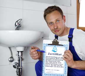 Zertifizierung durch AQUA Diagnostik fr Wasserinstallationsbetriebe